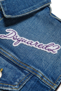 Washed sleeveless denim jacket - Blue Denim