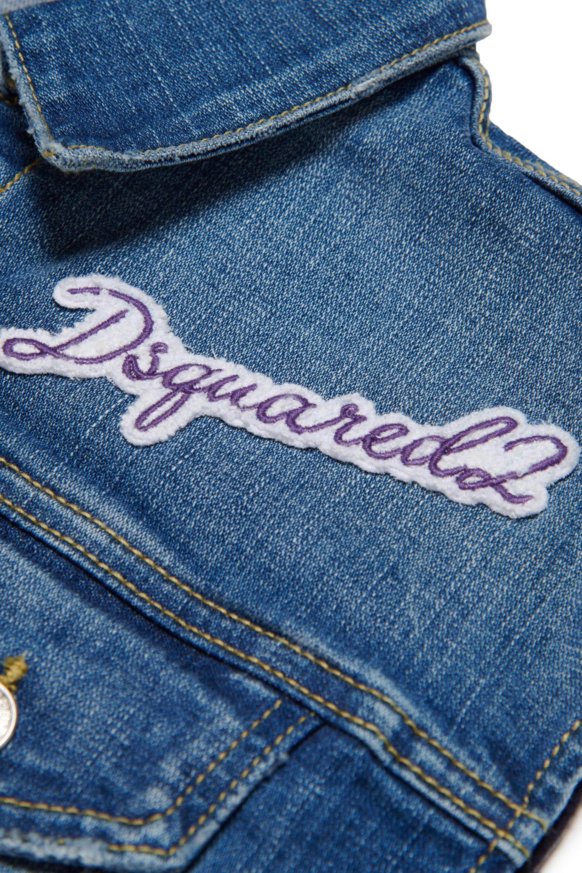 Washed sleeveless denim jacket - Blue Denim