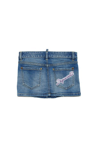 Washed denim skirt - Blue Denim