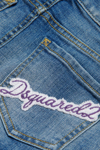Washed denim skirt - Blue Denim