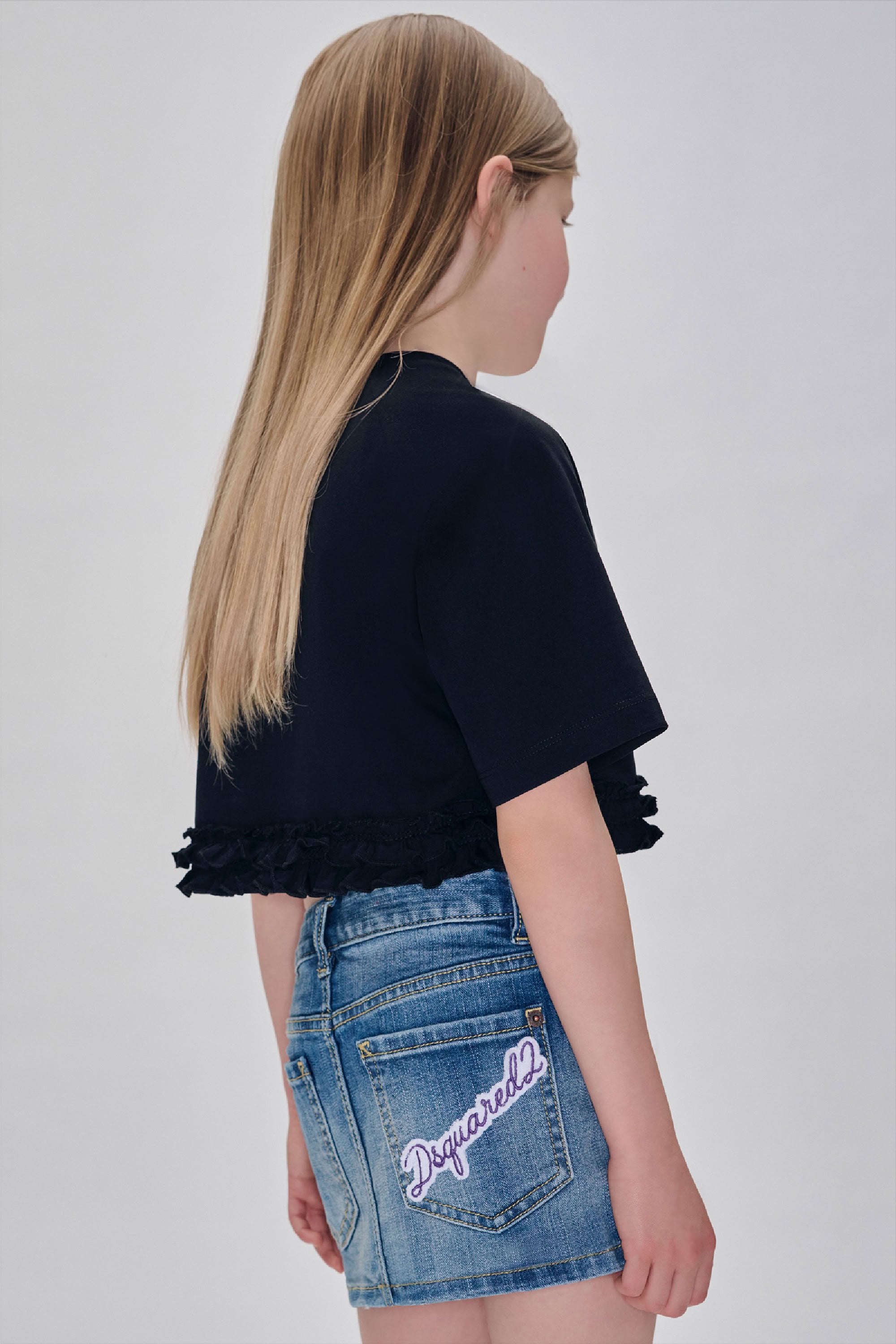 Washed denim skirt - Blue Denim