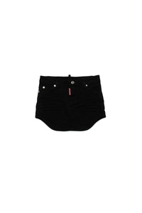 Pocket denim skirt - Black
