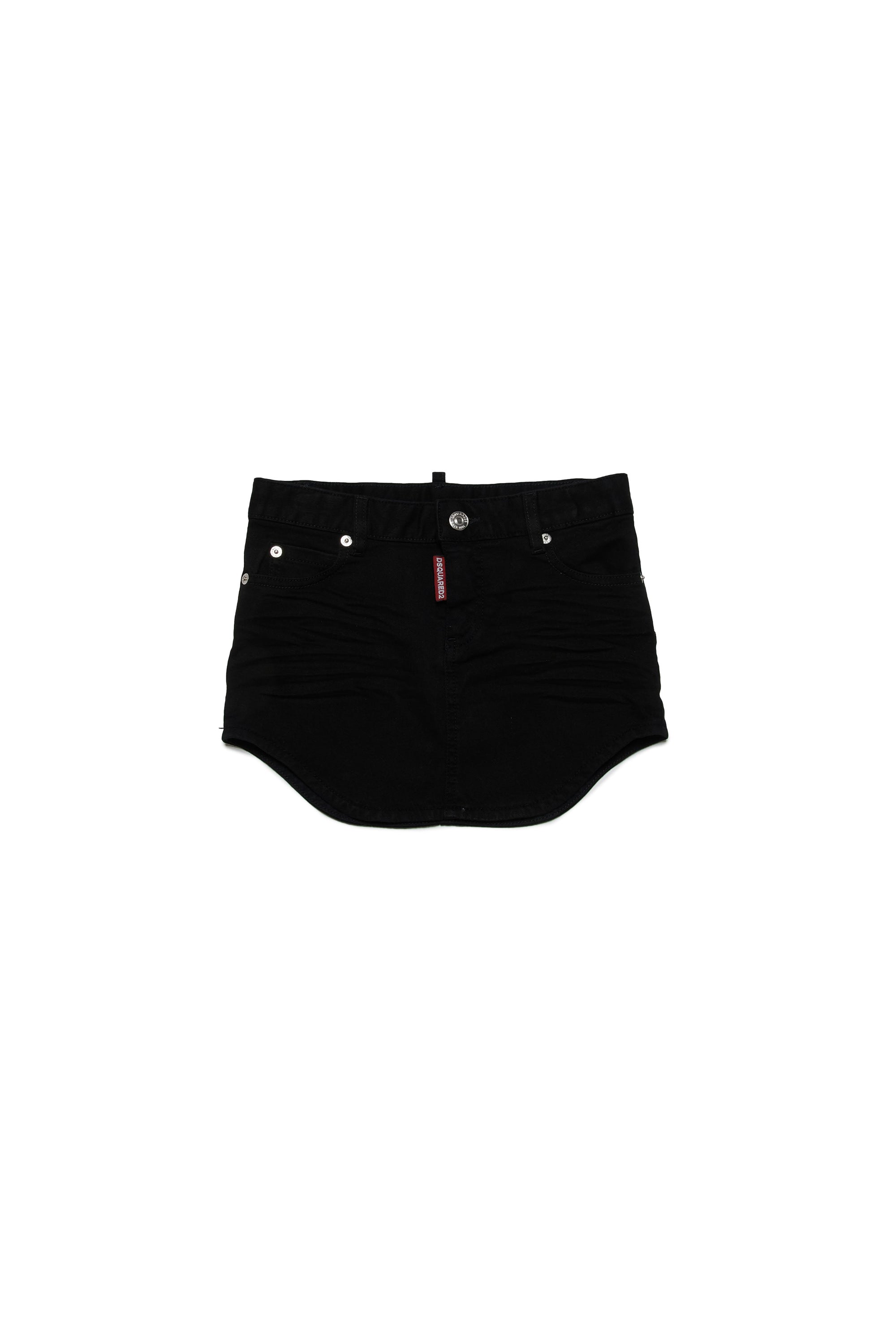 Pocket denim skirt - Black