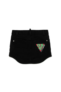Pocket denim skirt - Black