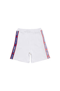 Short à taille élastiquée - White