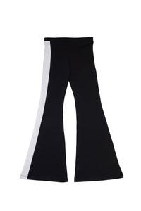 Two-tone flared trousers - Black