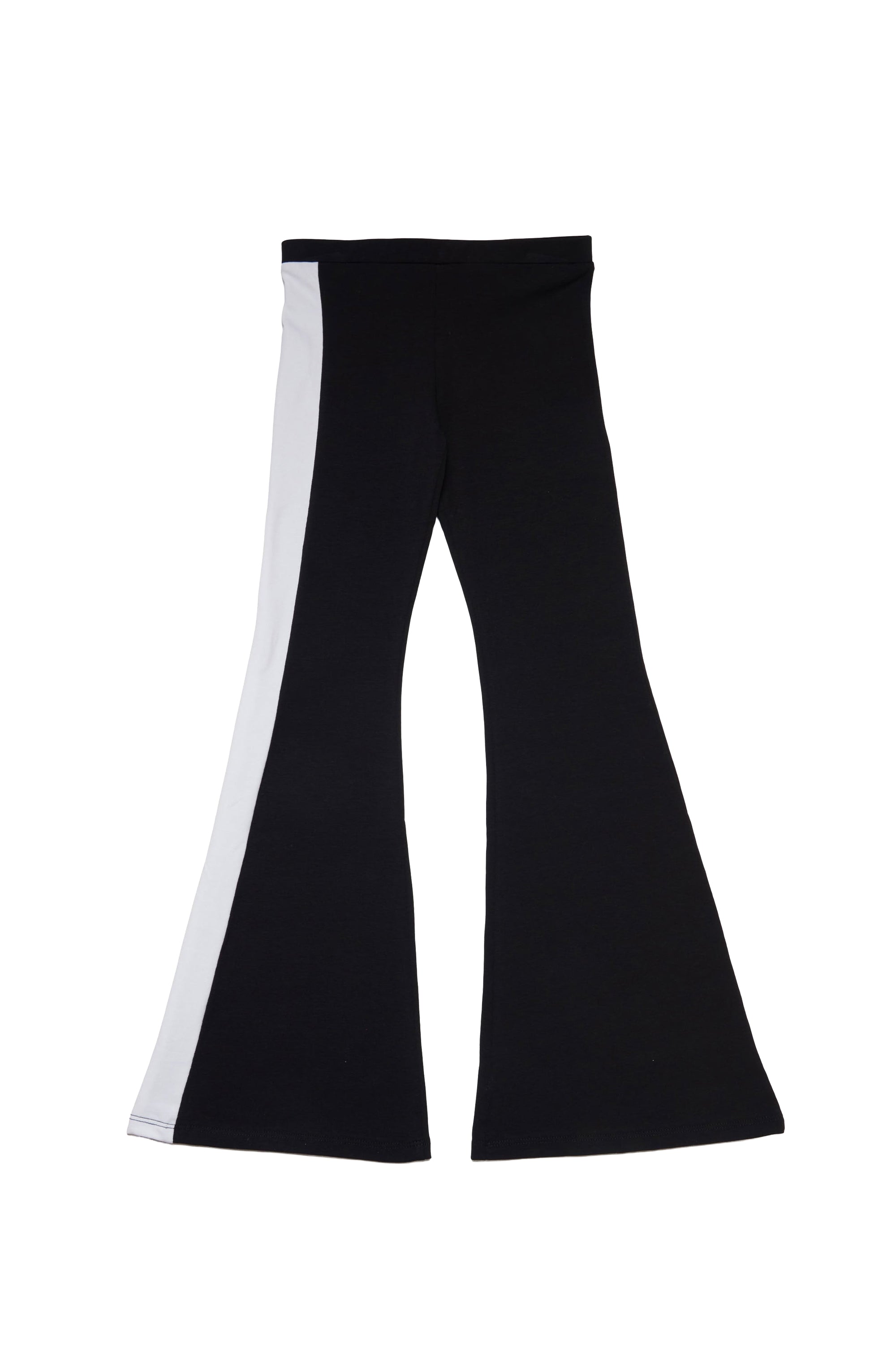 Two-tone flared trousers - Black