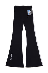 Two-tone flared trousers - Black