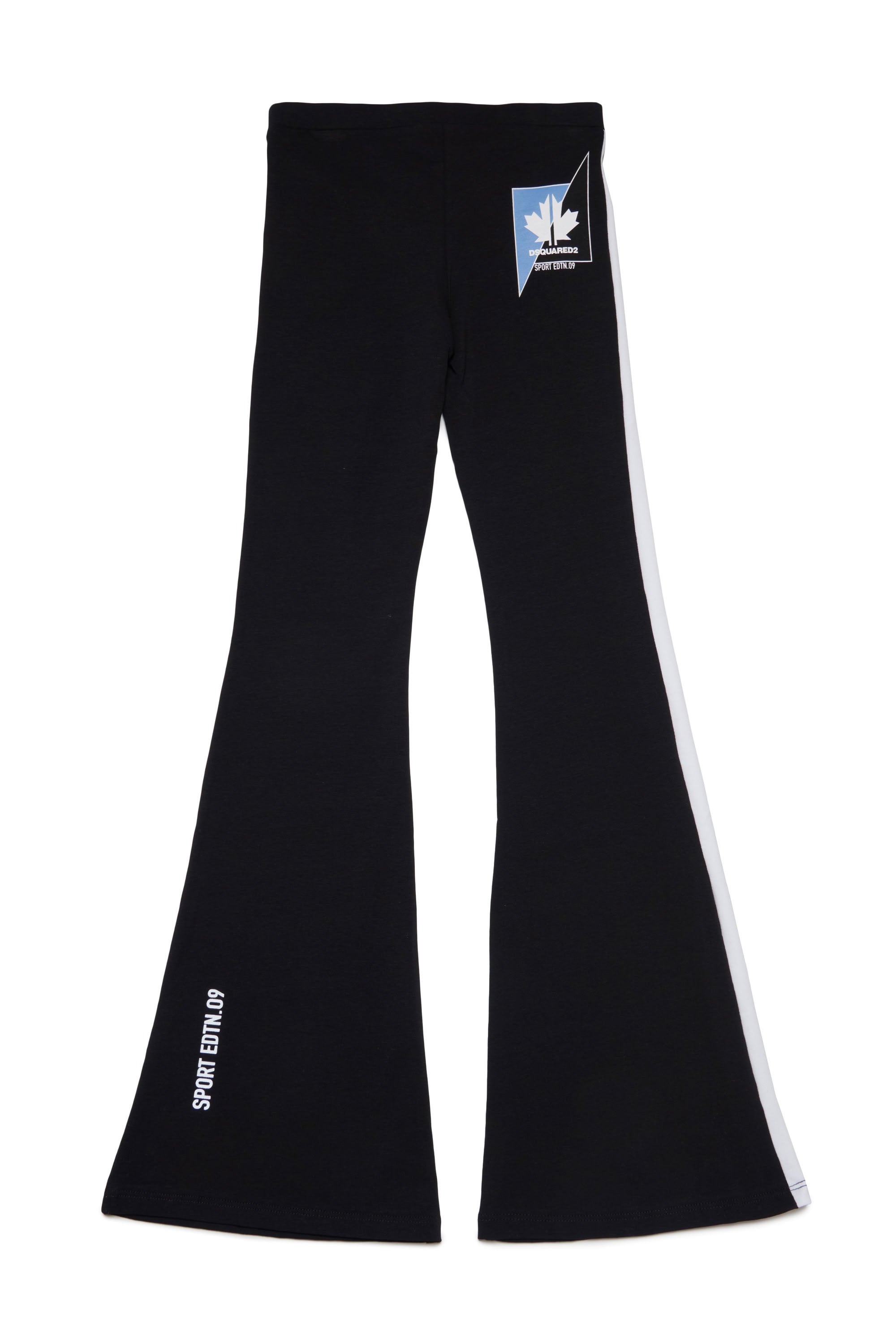Two-tone flared trousers - Black