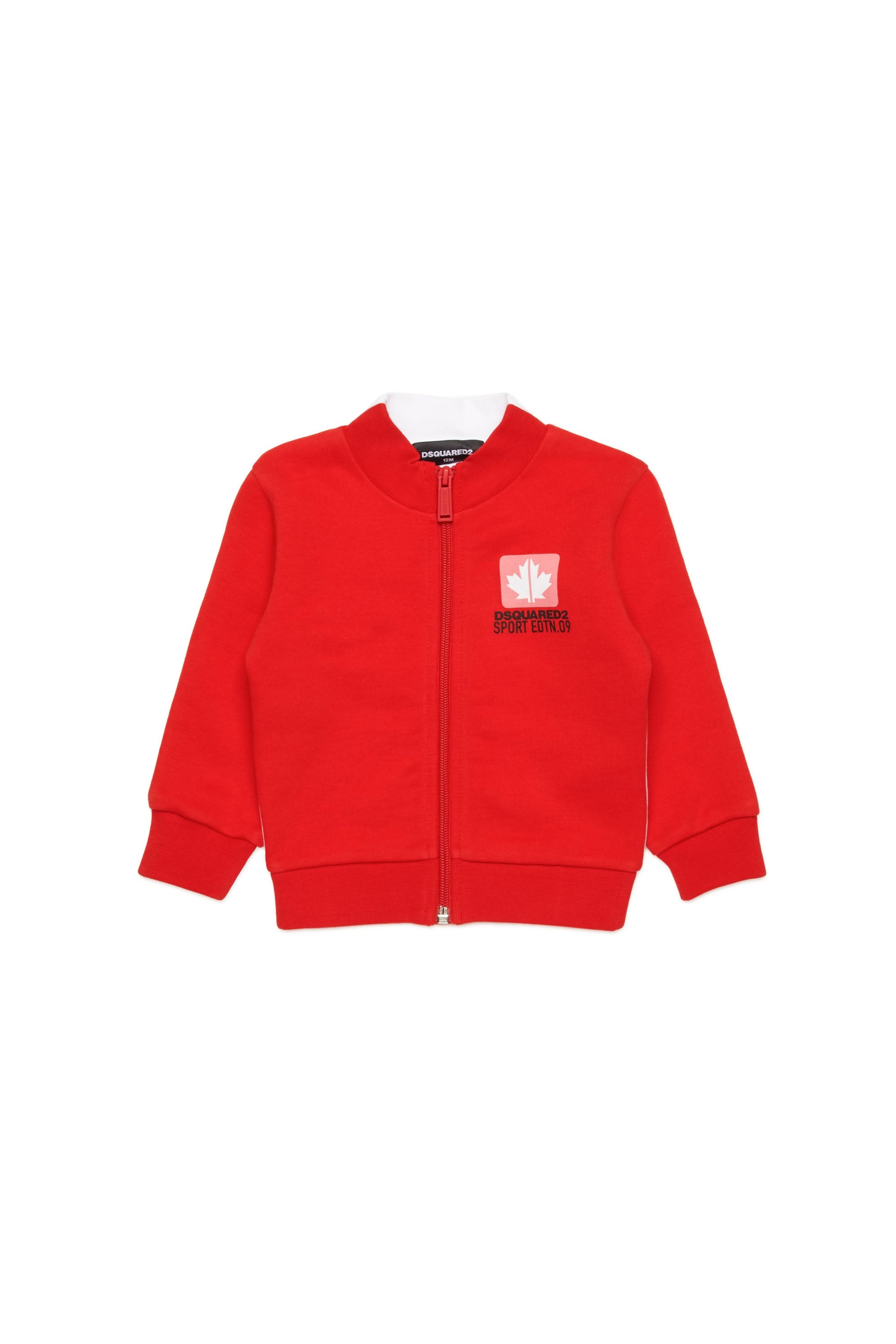 Sweatshirt with zip and logo - High Risk Red