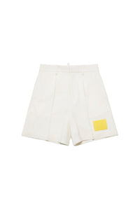 Short avec logo en laine - White