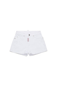 Short avec logo en denim - White