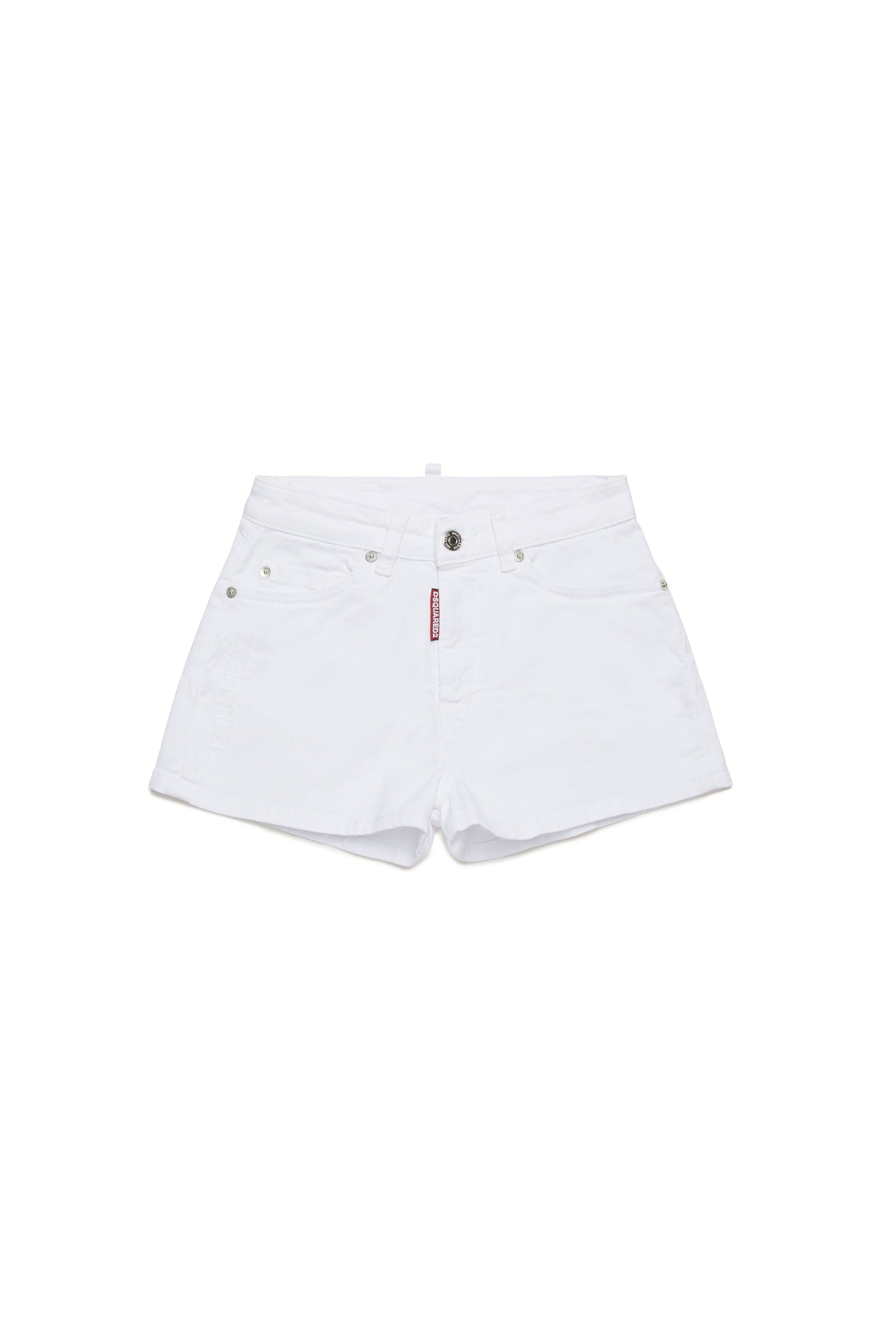 Short avec logo en denim - White