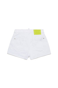 Short avec logo en denim - White