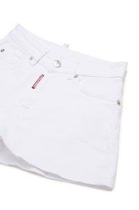 Short avec logo en denim - White