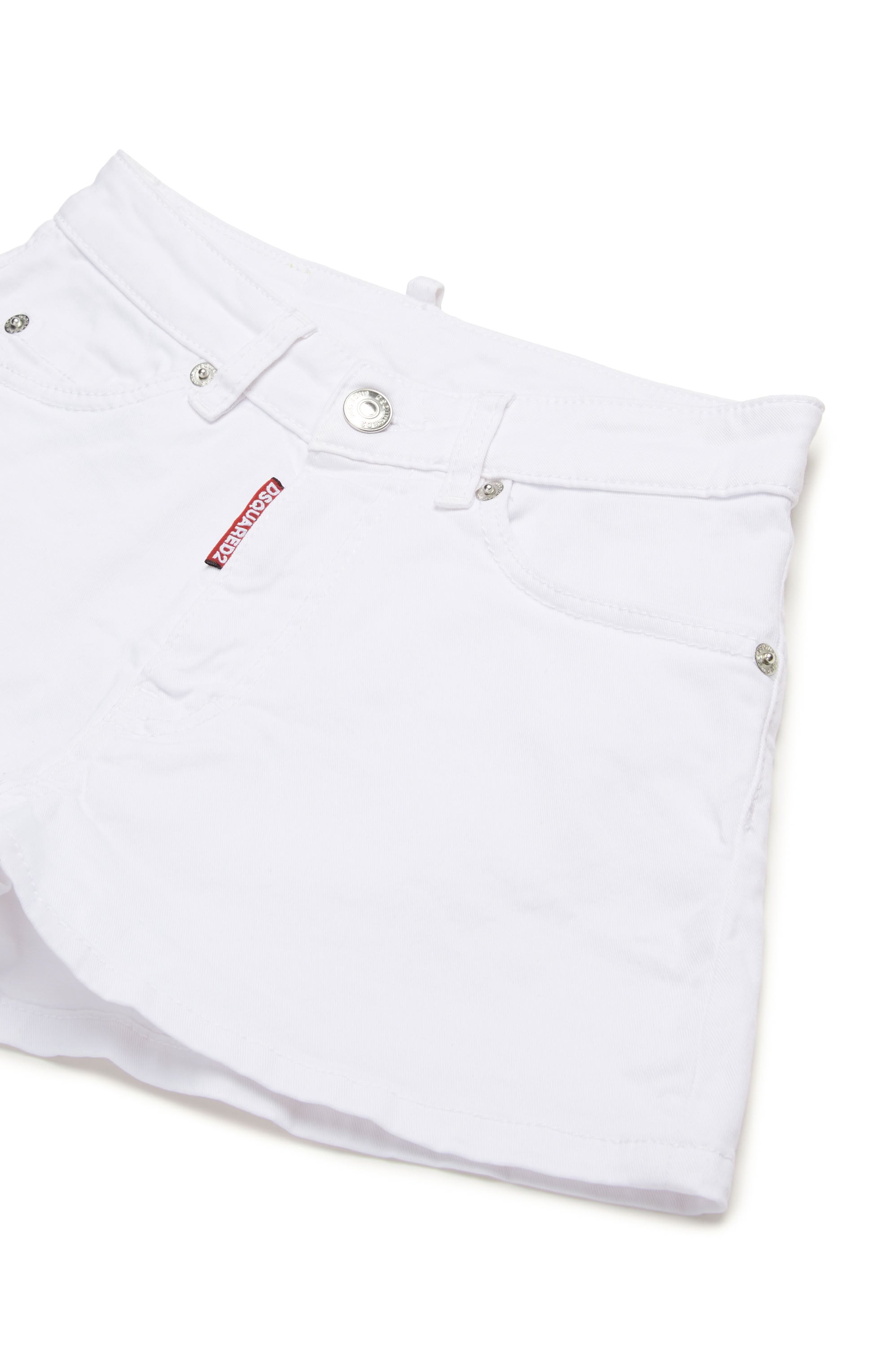 Short avec logo en denim - White