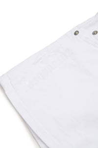 Short avec logo en denim - White
