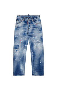 Washed denim trousers - Blue Denim