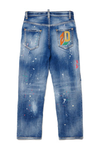 Washed denim trousers - Blue Denim