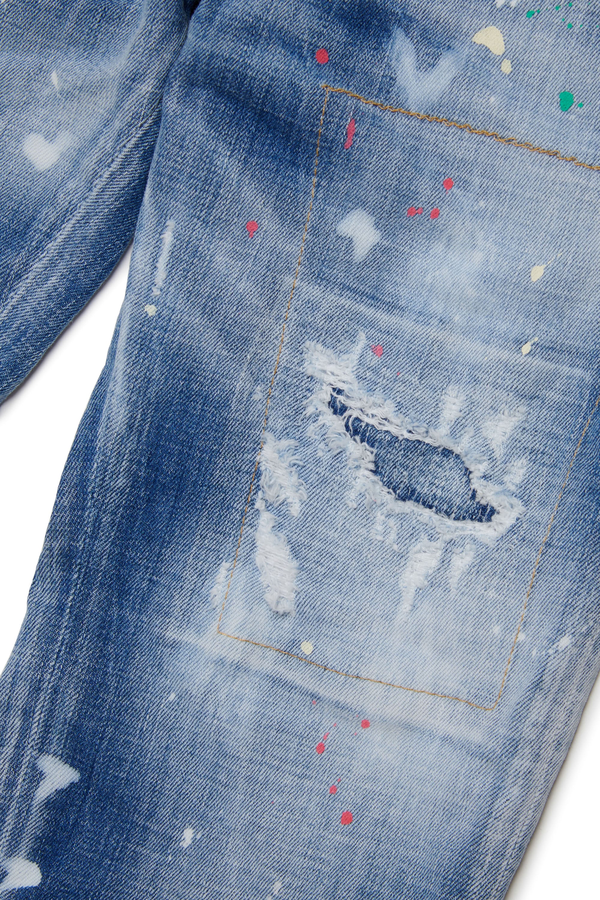Washed denim trousers - Blue Denim