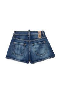 Short délavé en denim - Blue Denim