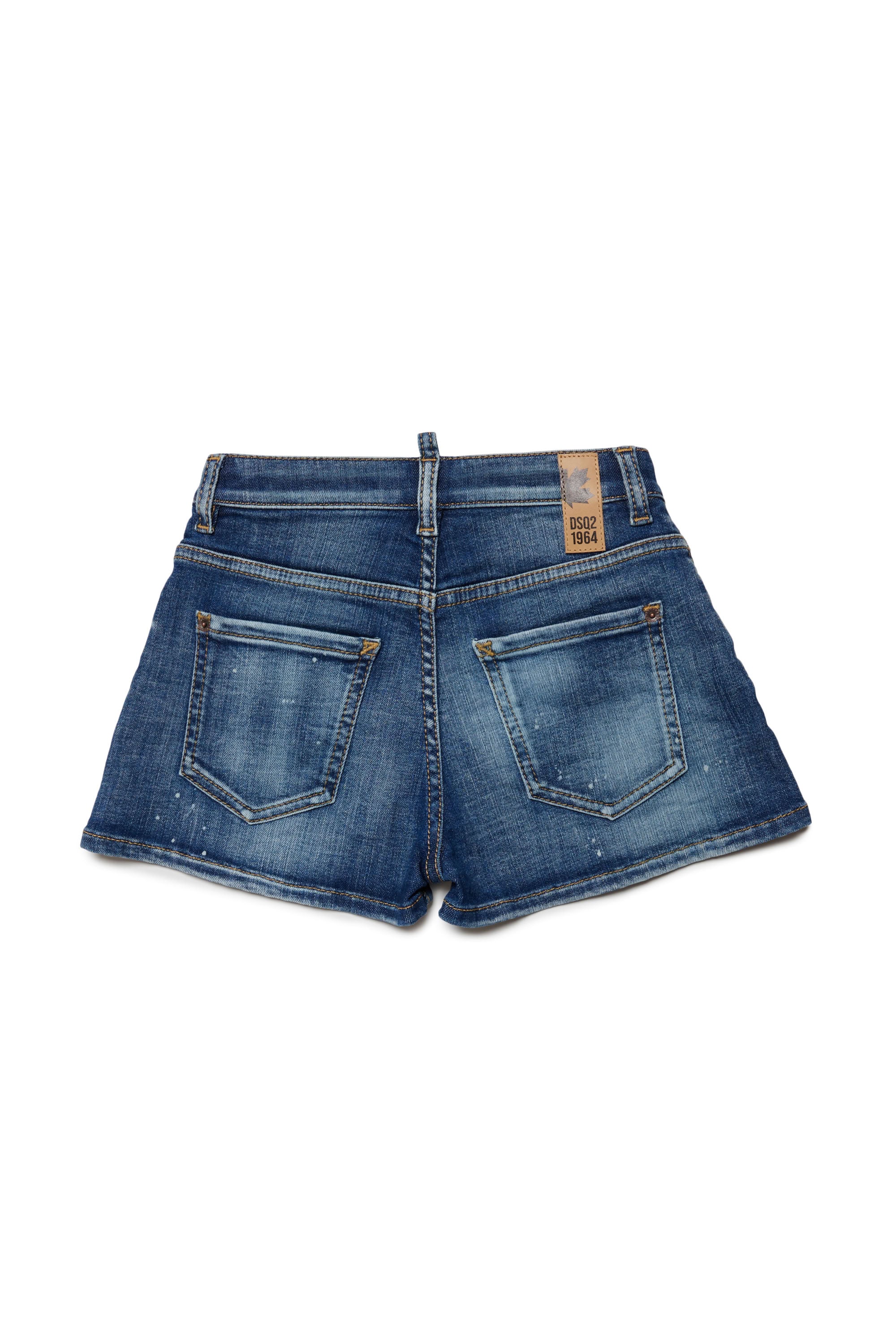 Short délavé en denim - Blue Denim