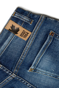 Short délavé en denim - Blue Denim