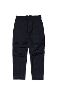 Gathered denim trousers - Blue Denim