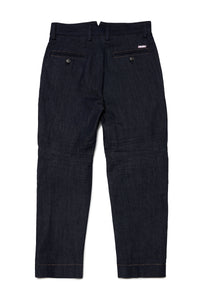 Gathered denim trousers - Blue Denim
