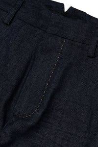 Gathered denim trousers - Blue Denim