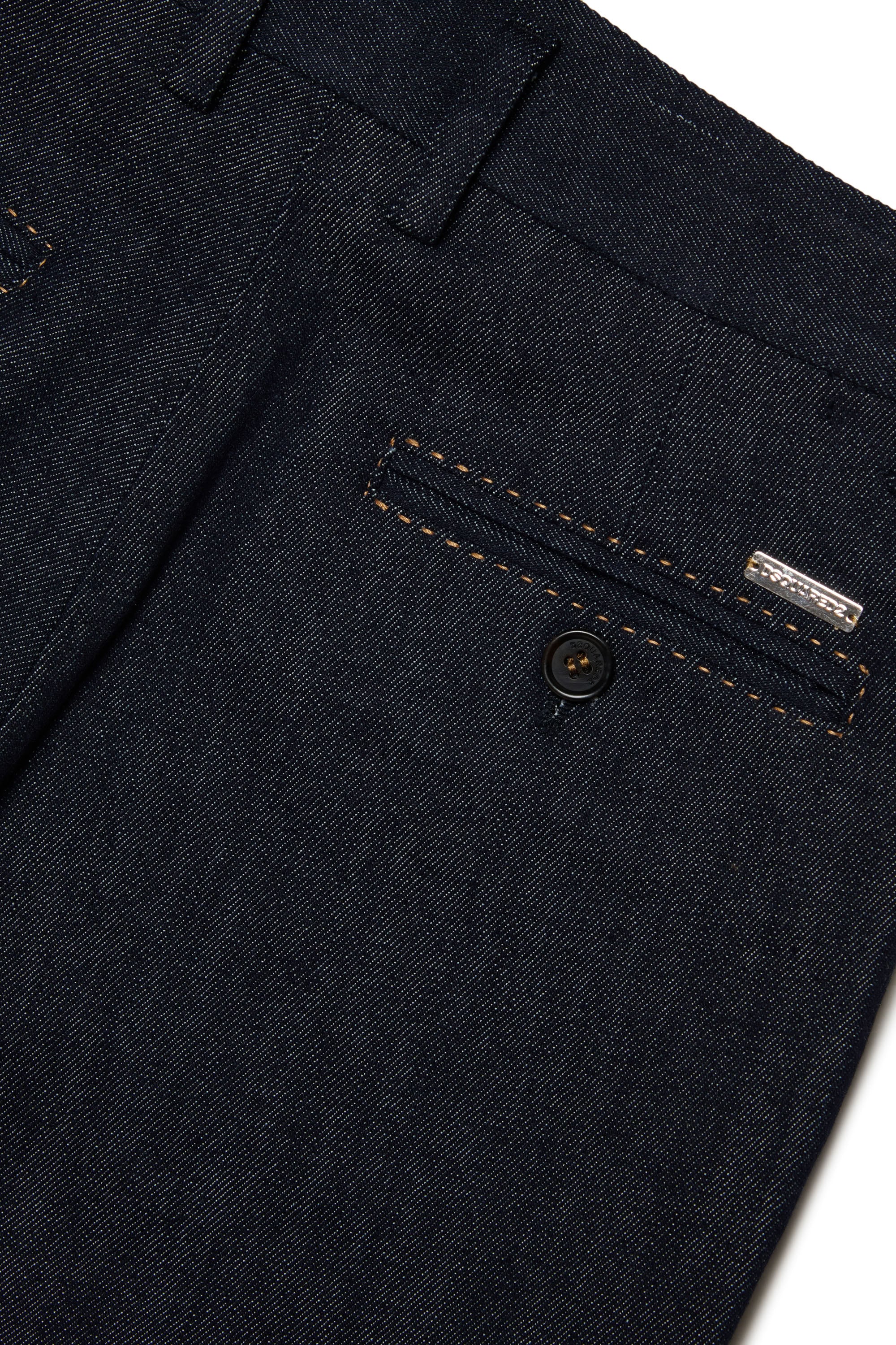 Gathered denim trousers - Blue Denim