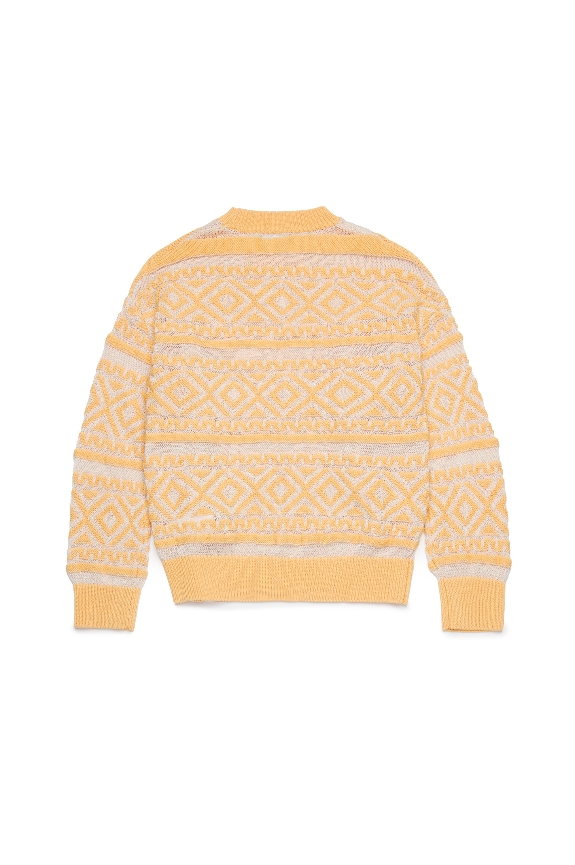 Linen blend jacquard print sweatshirt - Cream Yellow