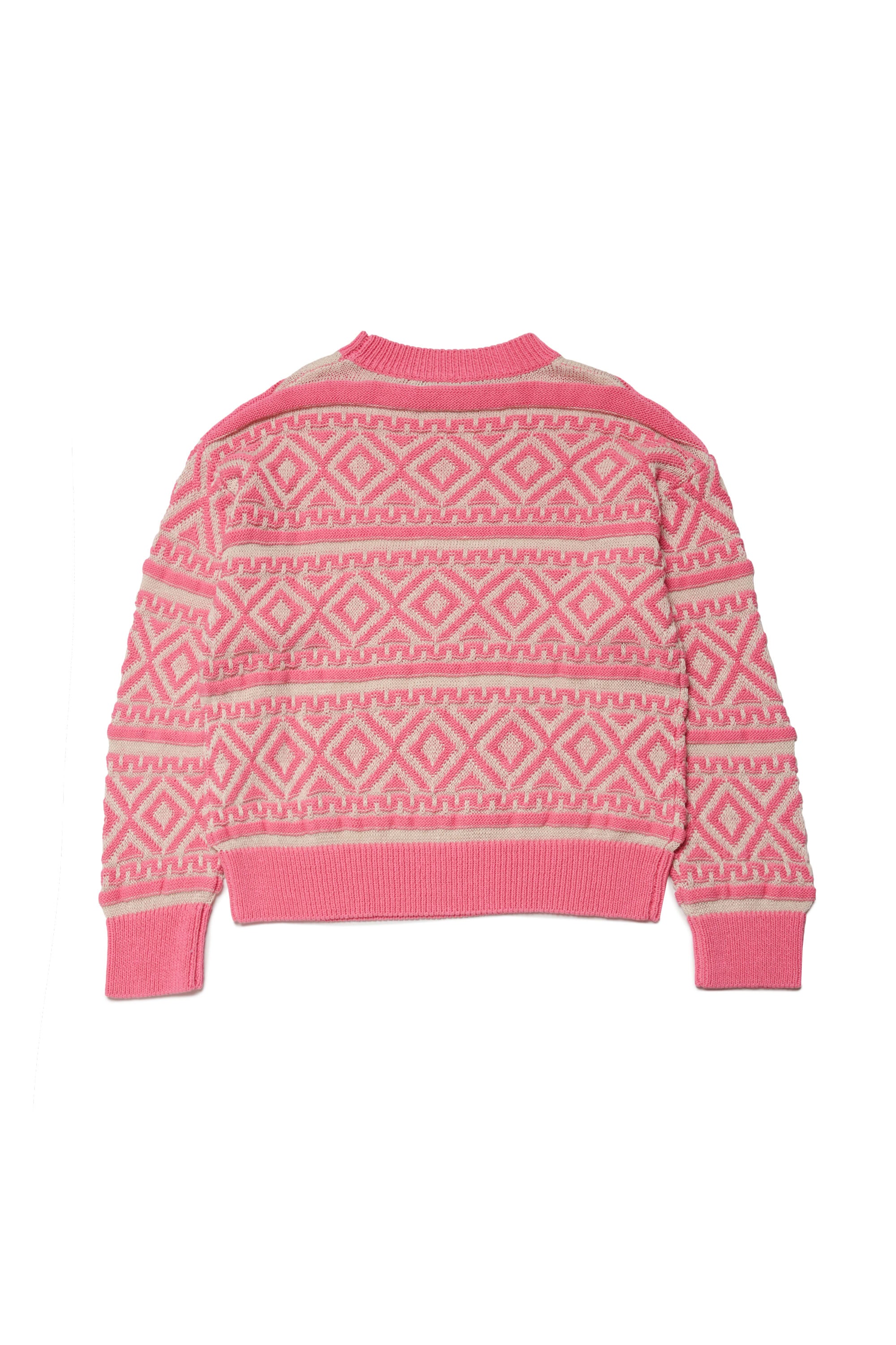 Mixed linen jacquard print sweatshirt - Confetti Pink