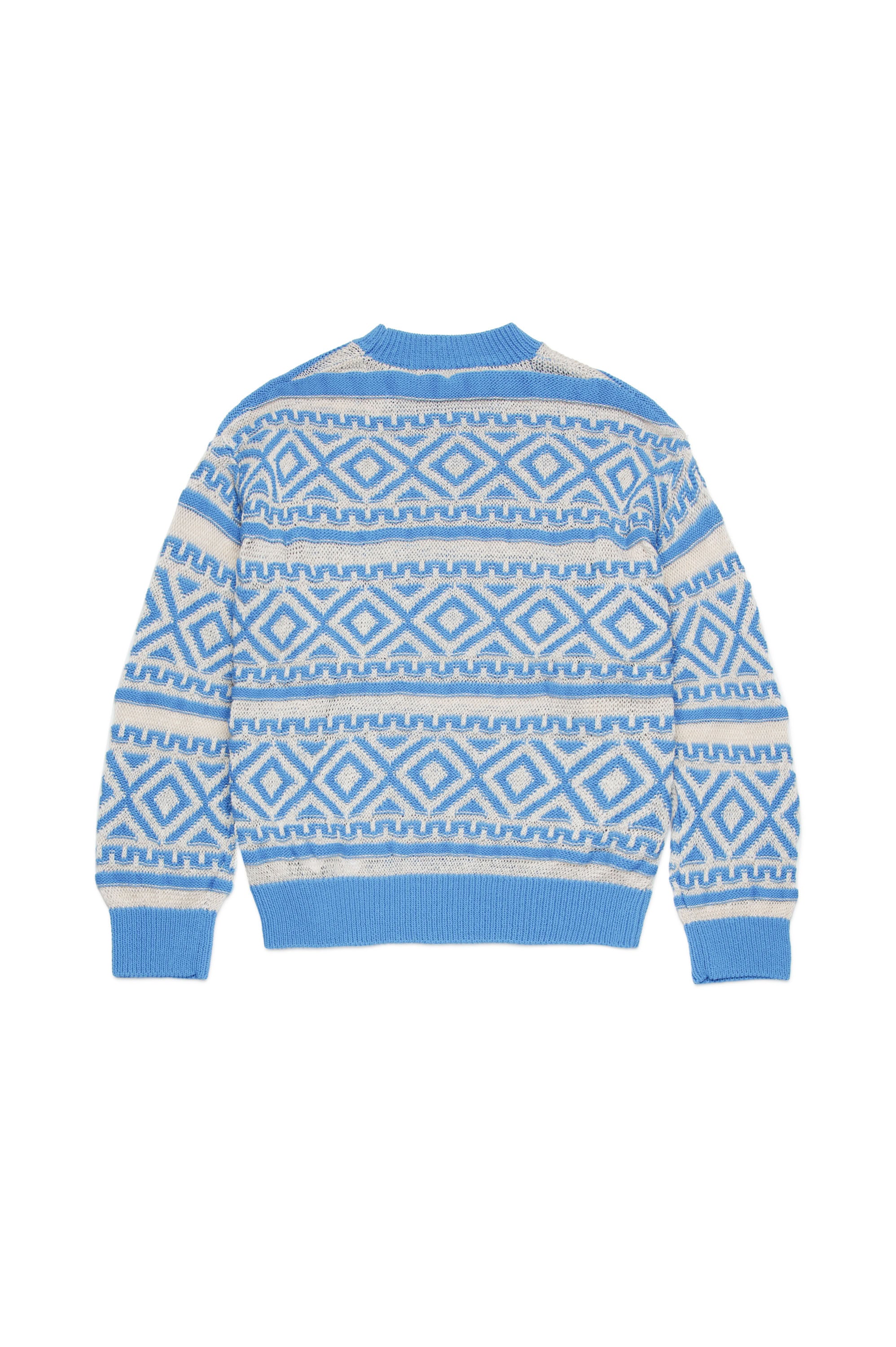 Mixed linen jacquard print sweatshirt - Little Boy Blue