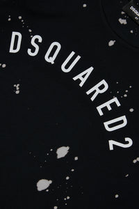 T-shirt délavé avec dentelle - Black