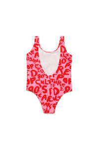 Printed one-piece swimming costume - Sachet Pink
