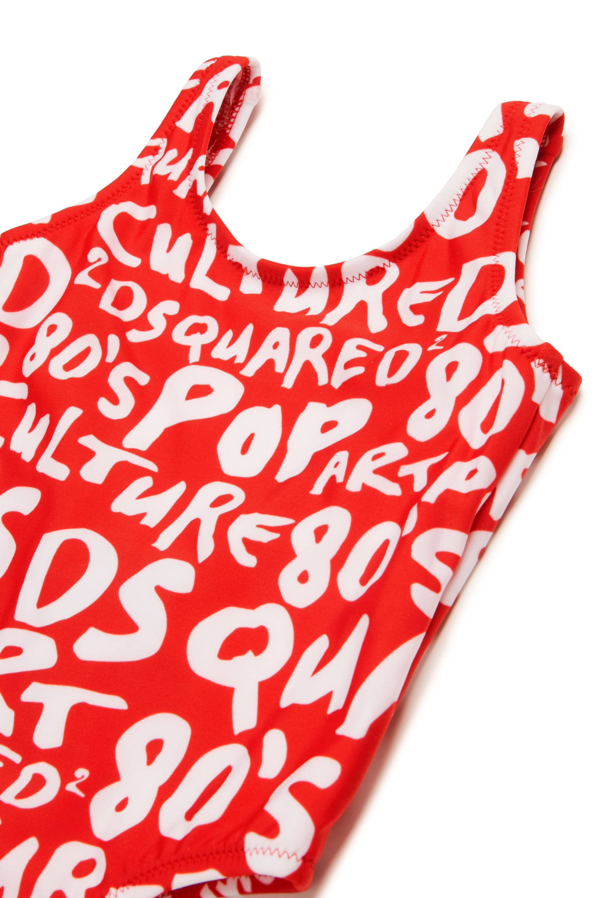 Printed one-piece swimming costume - Tomato Red