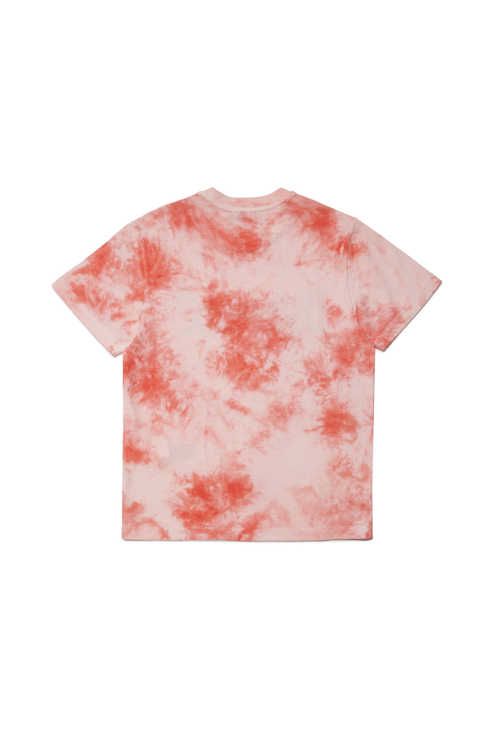 Washed tie-dye T-shirt - Coral Red