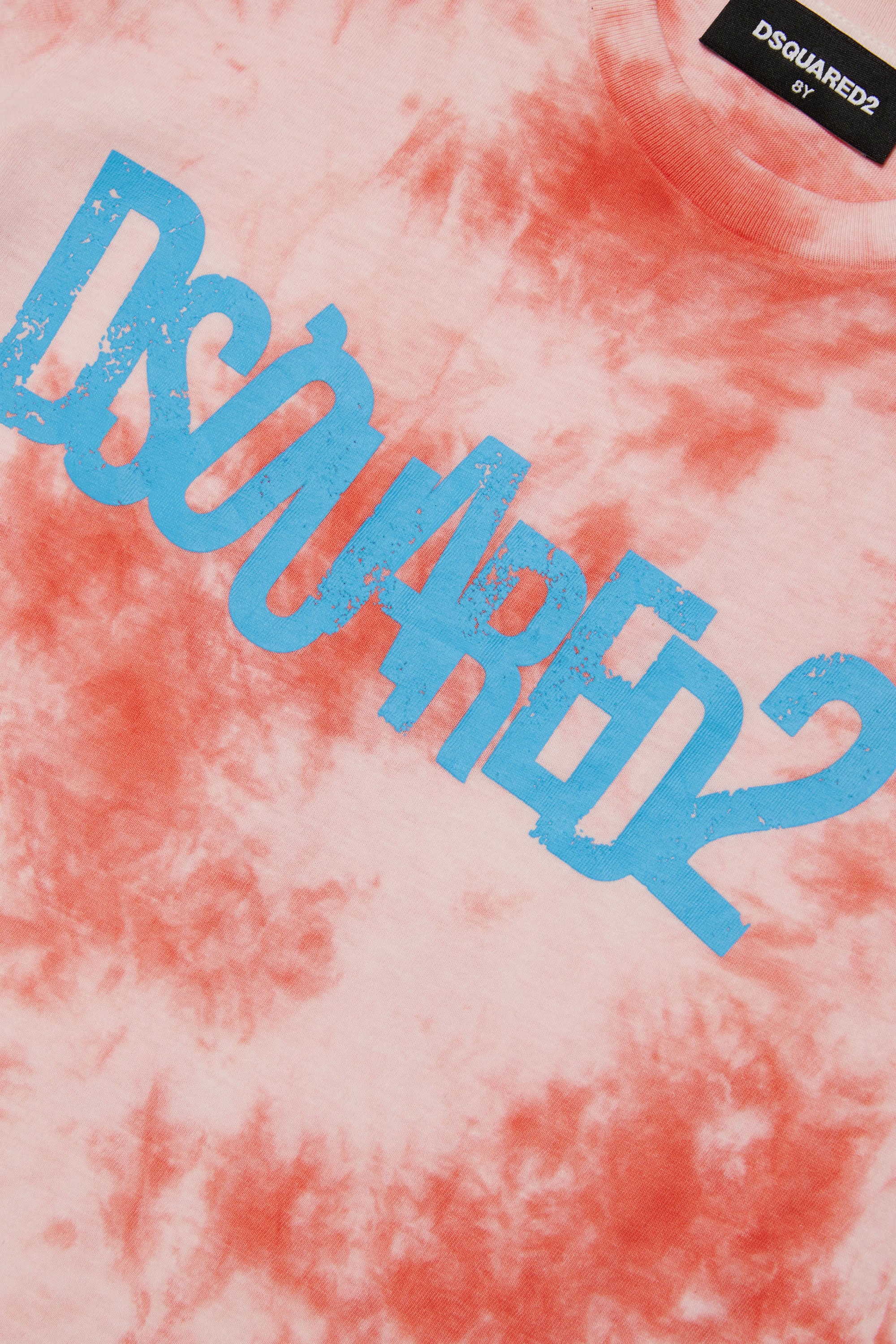 Washed tie-dye T-shirt - Coral Red