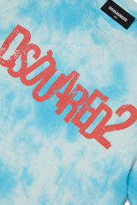 T-shirt délavé tie-dye - Cyan Blue
