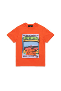 Print T-shirt - Bright Orange
