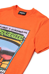 Print T-shirt - Bright Orange