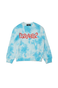 Sweatshirt délavé - Cyan Blue
