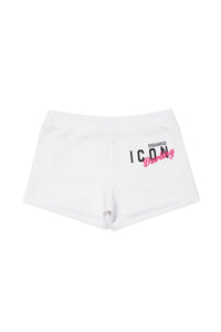 Short à taille élastiquée - White
