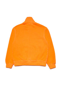 Printed zip sweatshirt - Dark Orange Fluo