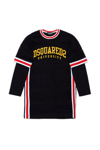 Dress with printed logo - Black