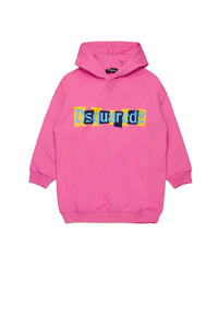 Oversized hoodie dress - Fuchsia Pink