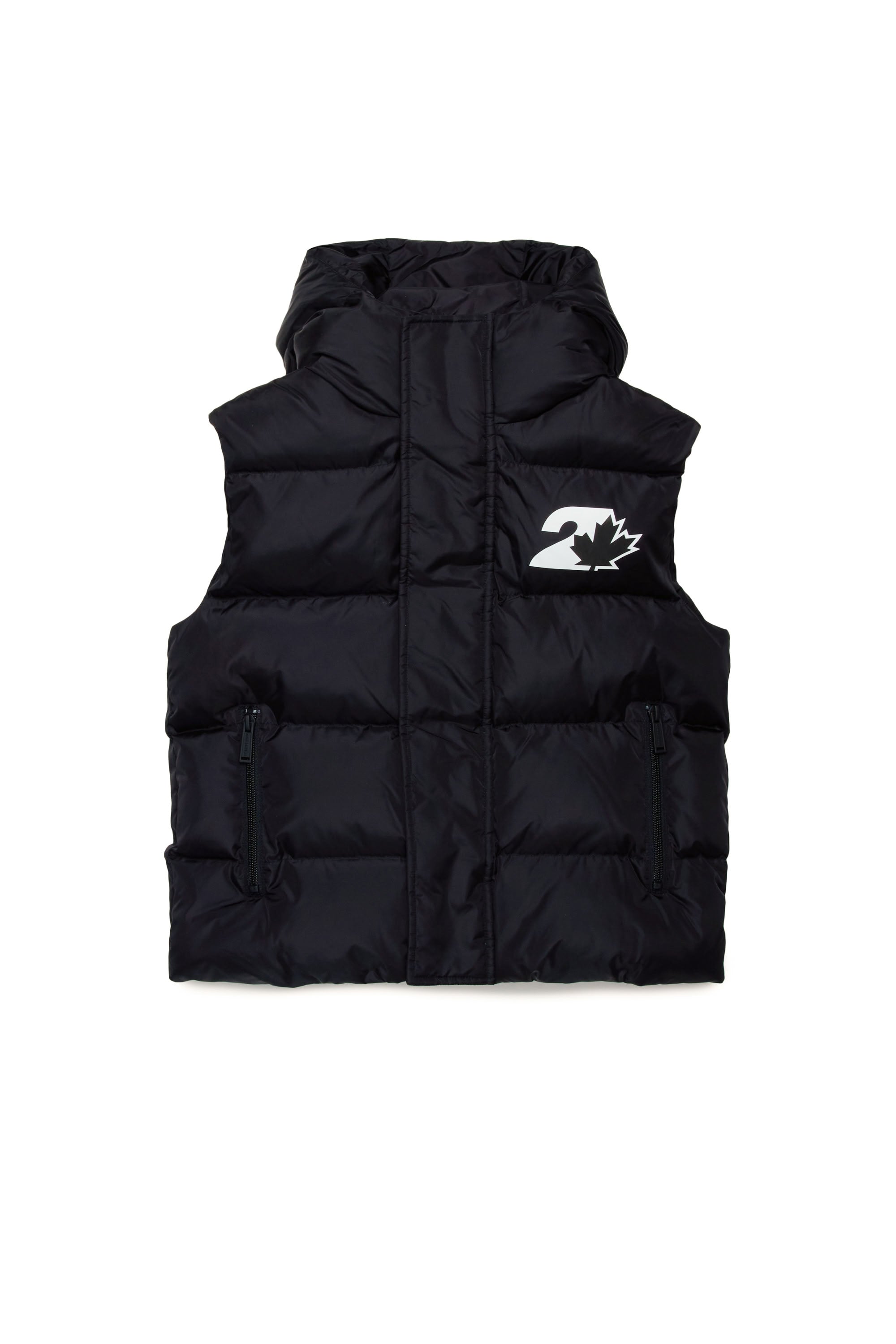 Doudoune à capuche sans manches - Black