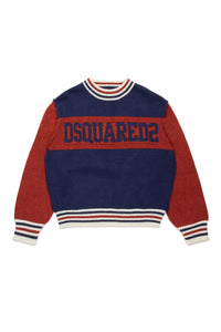Jumper with knitted logo - Dress Blue