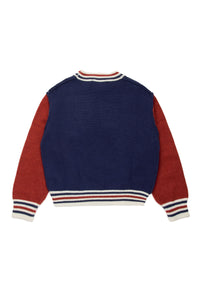 Jumper with knitted logo - Dress Blue